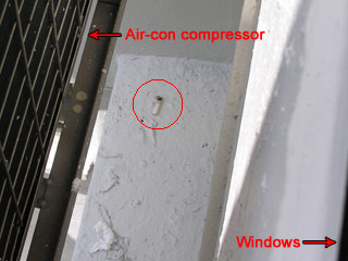 Cigarette butt found near the windows of a high rise HDB flat in Singapore